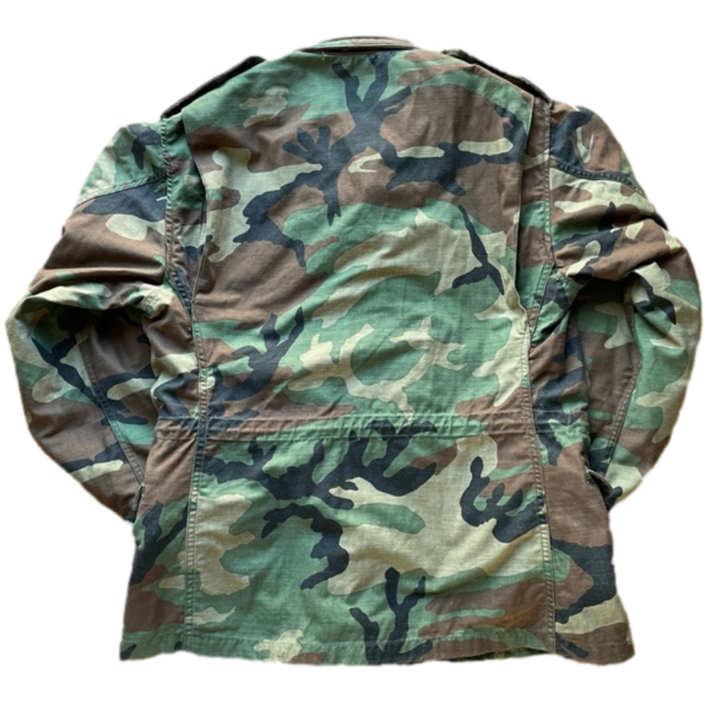 VINTAGE Military Field Utility Cold Weather WW2 Woodland Camo Coat Jacket - Picture 2 of 11